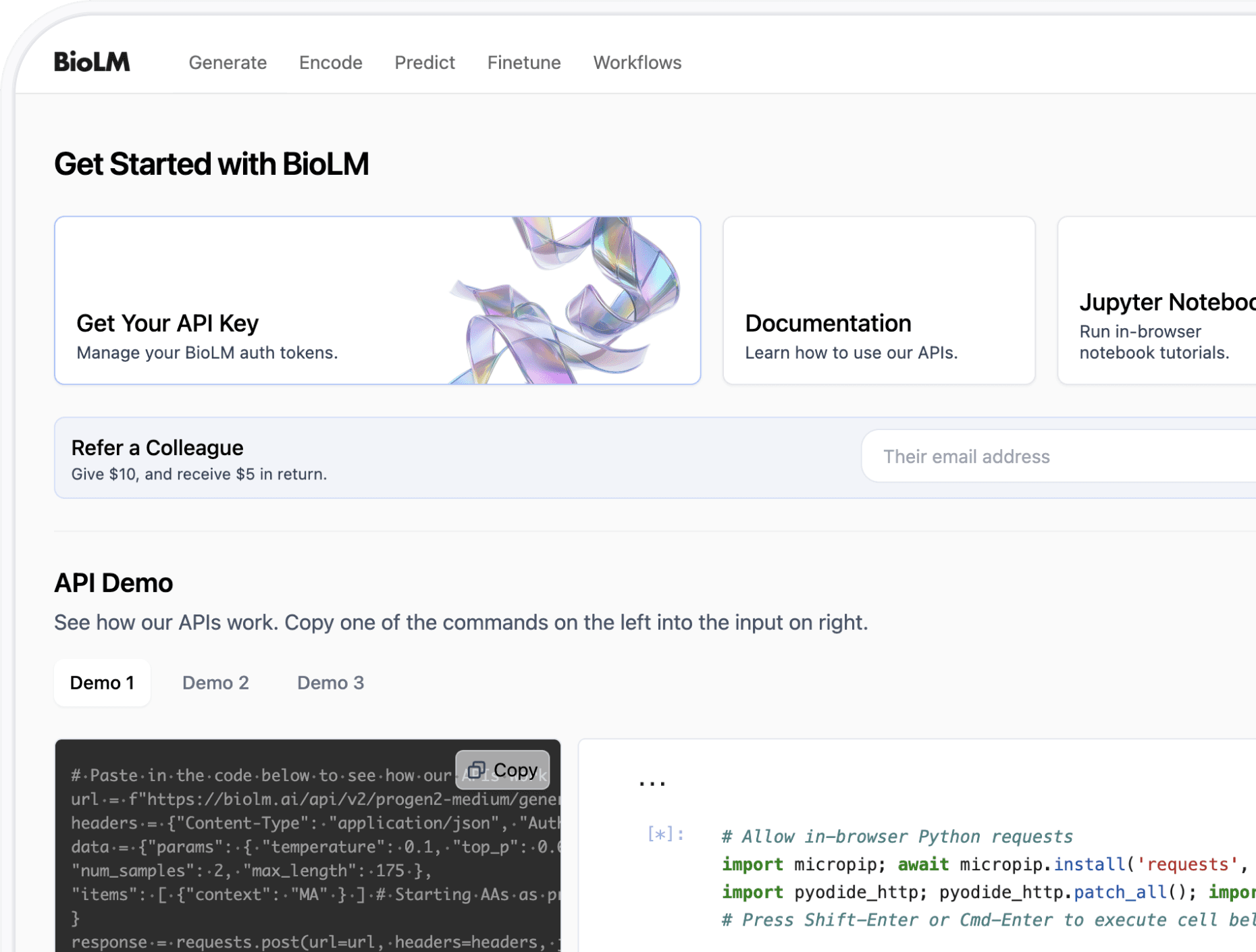 BioLM platform molecular design illustration
